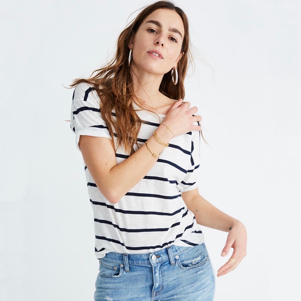 Madewell Striped Cotton Crewneck Tee